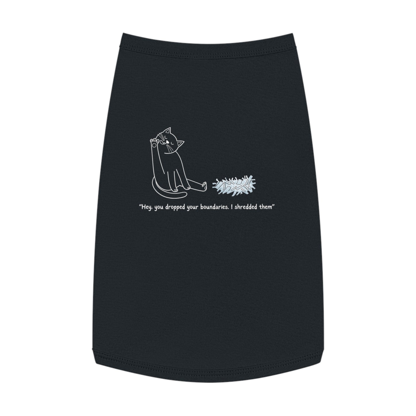 You Dropped Your Boundaries – Stick Figure Cat Tank (in Black)