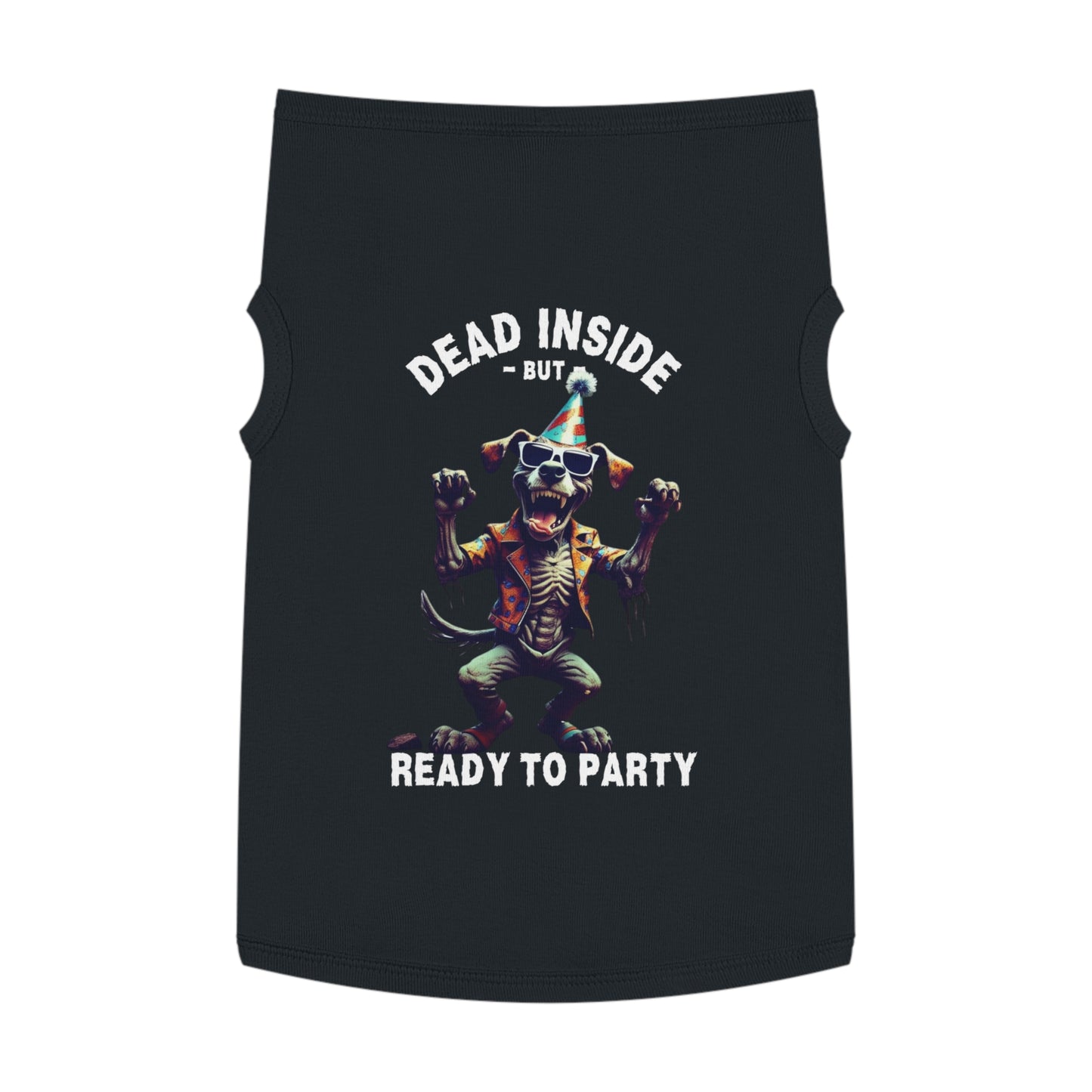 Dead Inside But Ready to Party – Zombie Dog Tank (in Black)