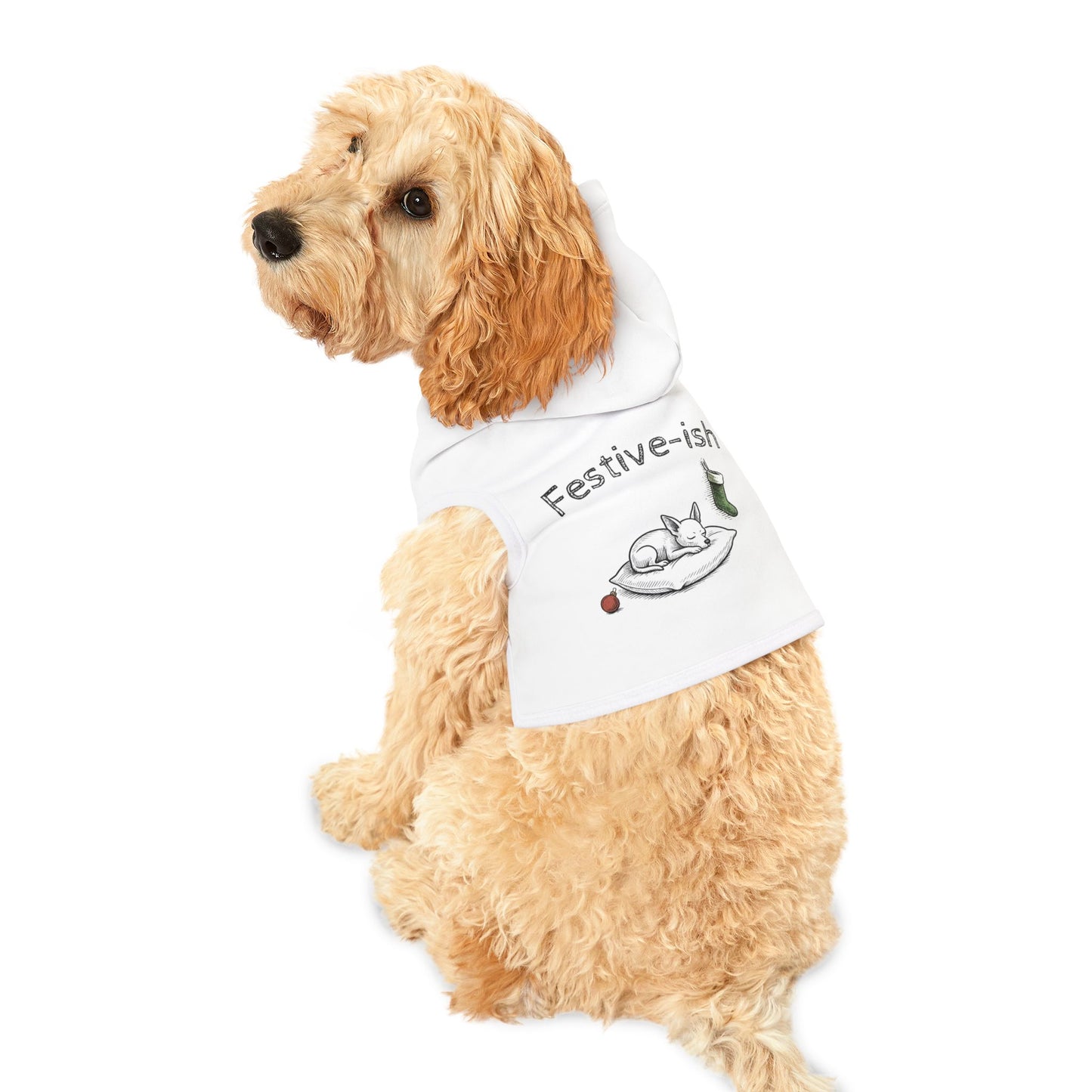 Festive-ish – Hoodie for the Nap-Before-Presents Pup