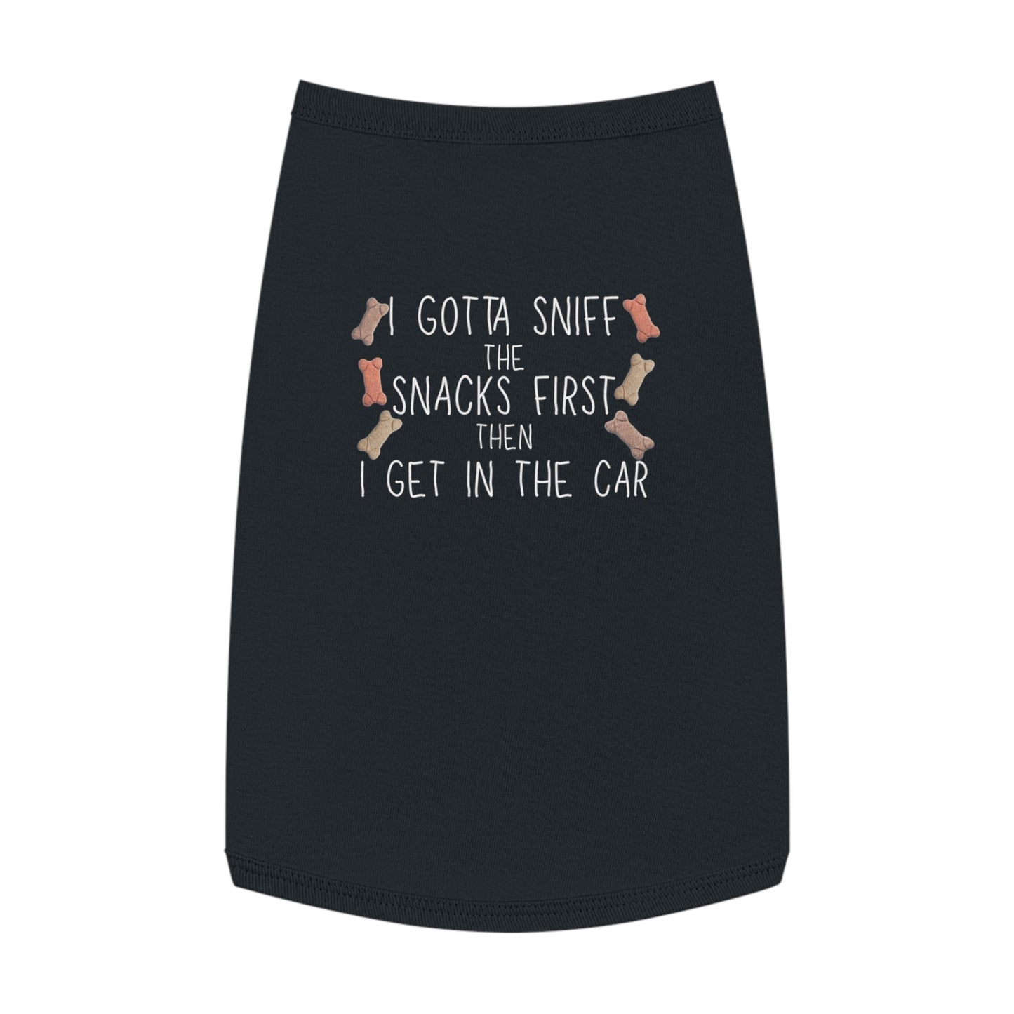 Snacks Before Rides – Tee for the Treat-Obsessed Pup (in Black)