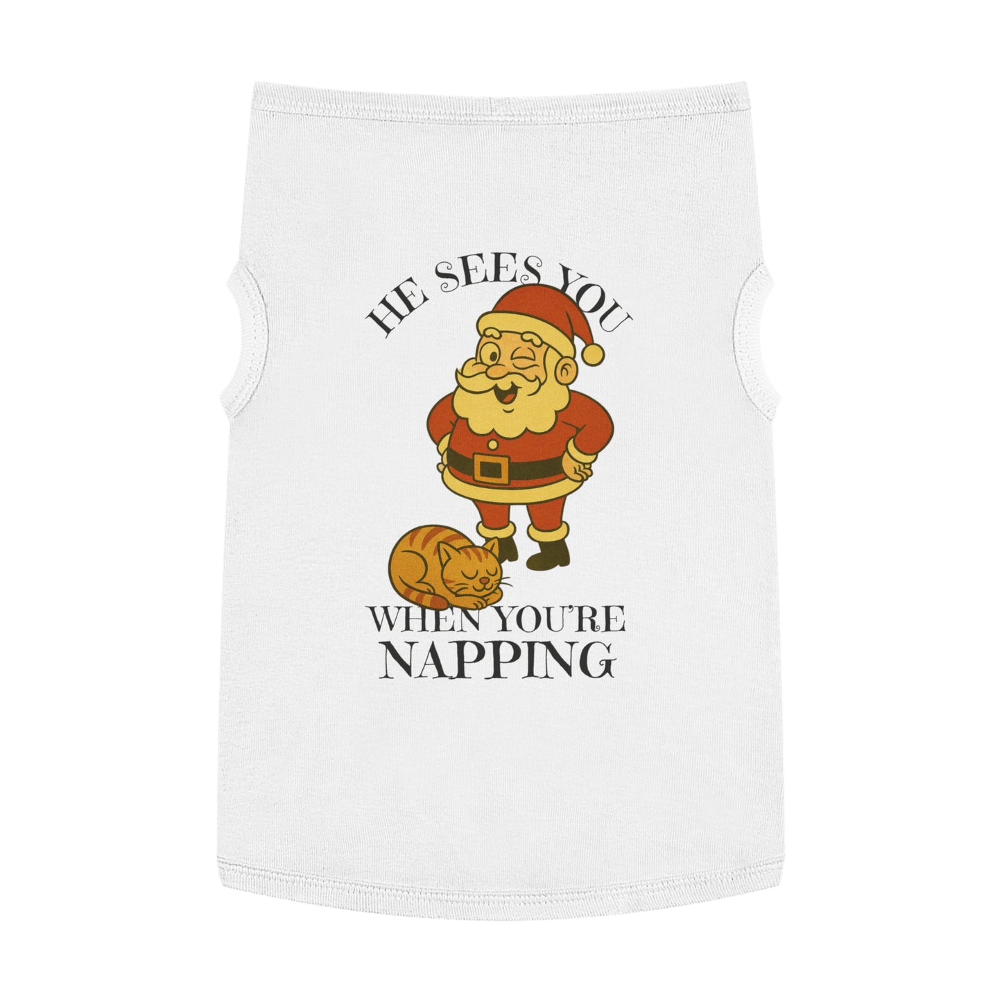 He Sees You When You’re Napping – Tee for the Sleepy Feline