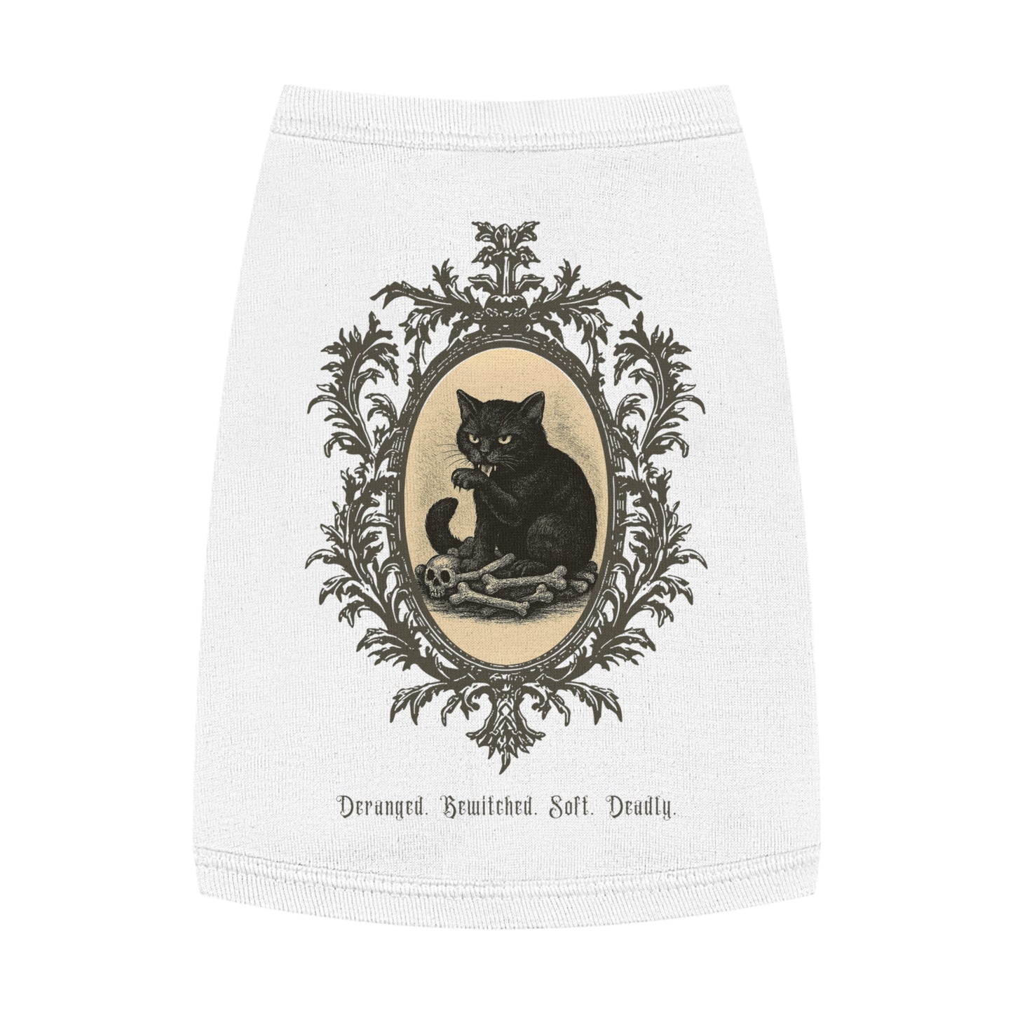Deranged. Bewitched. Soft. Deadly. – Tee for the Feline Menace (Black Cat)