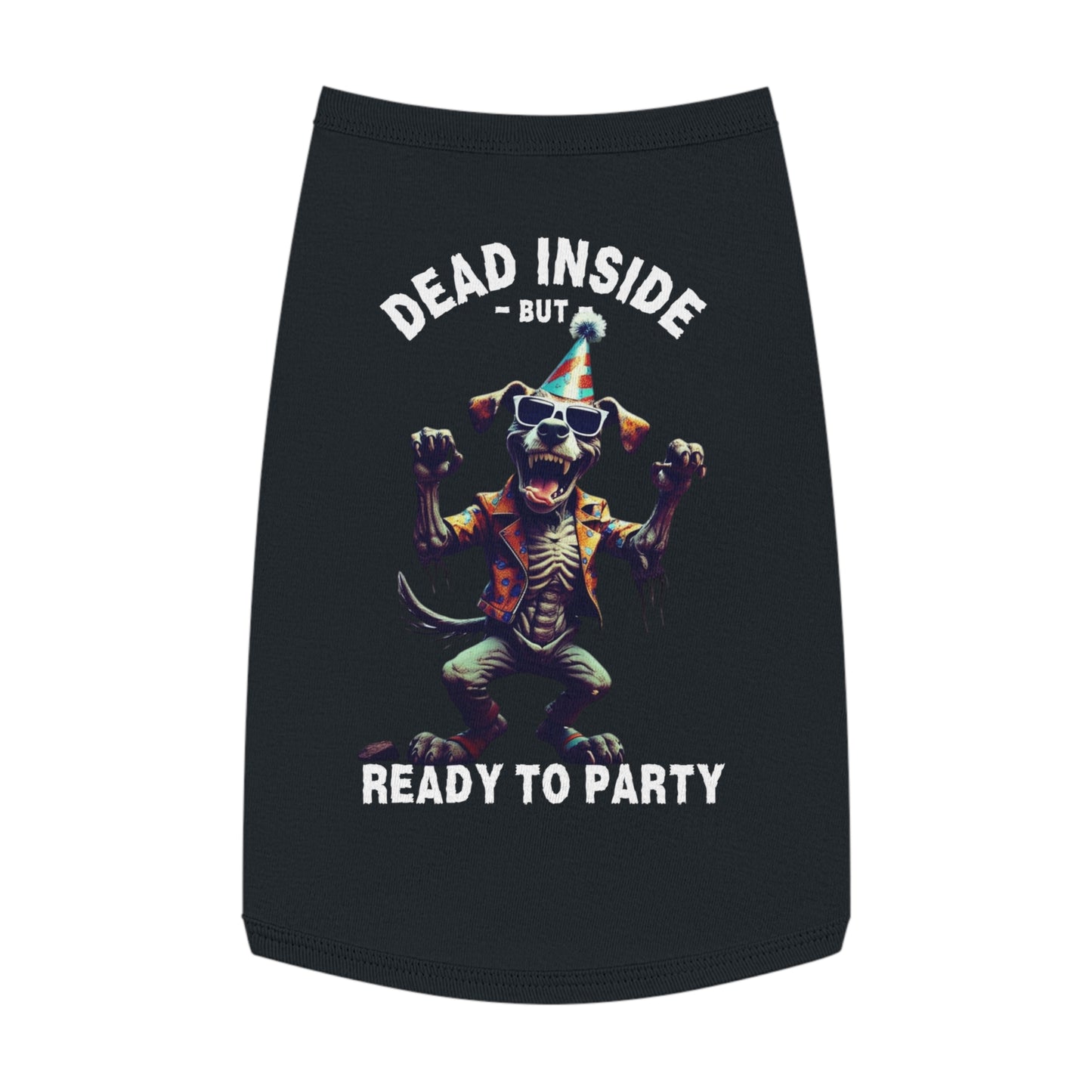 Dead Inside But Ready to Party – Zombie Dog Tank (in Black)