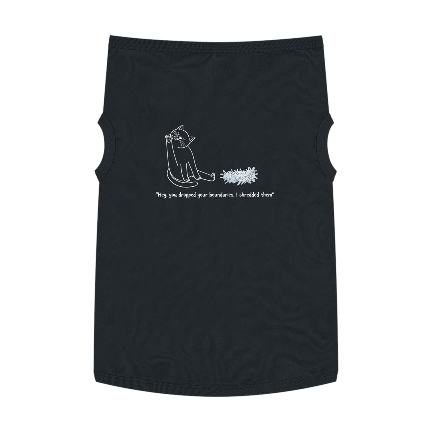 You Dropped Your Boundaries – Stick Figure Cat Tank (in Black)