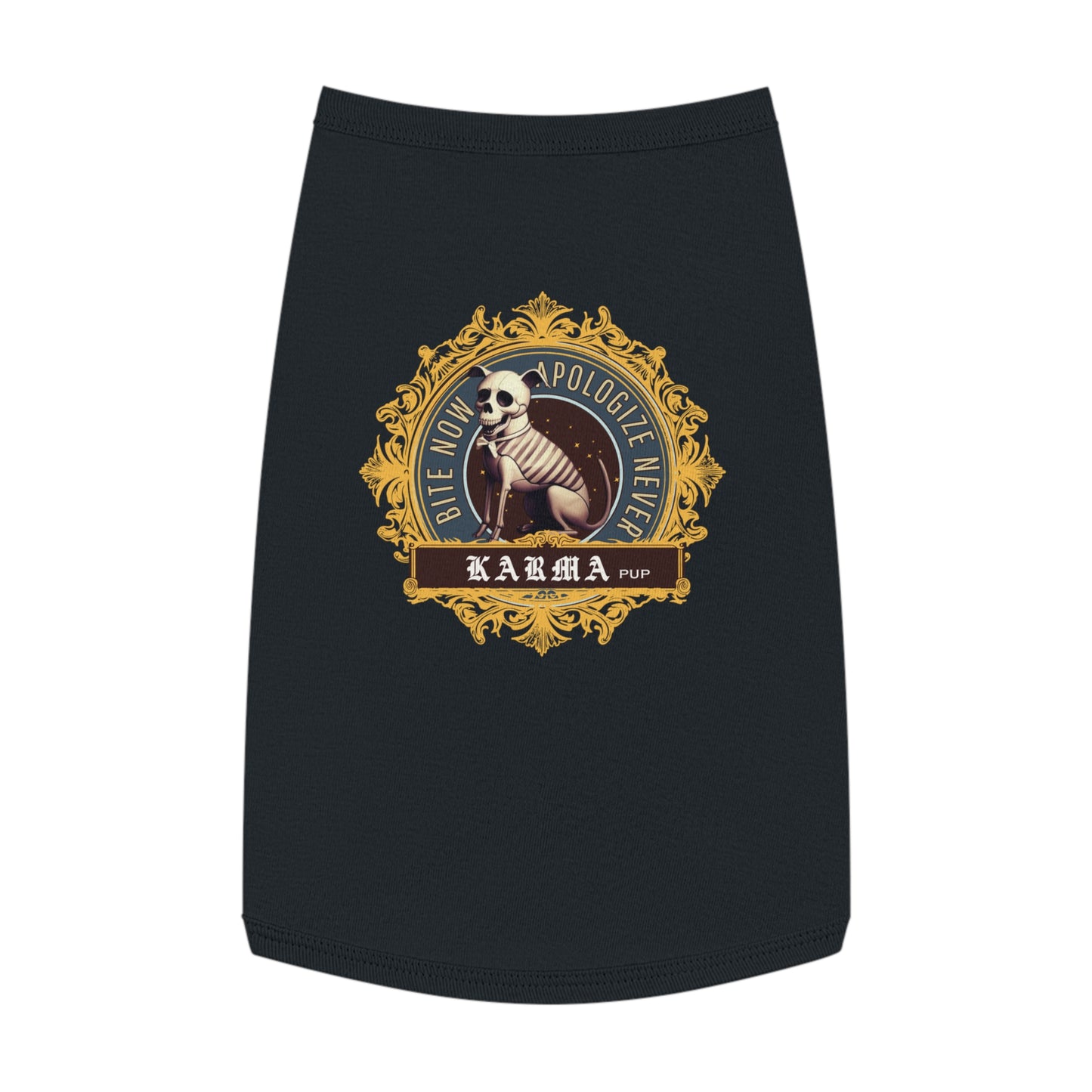 Karma Pup – Skeleton Dog Attitude Tank (in Black)