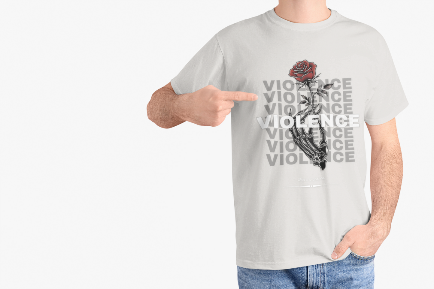 Violence – Skeleton Rose Graphic Tee