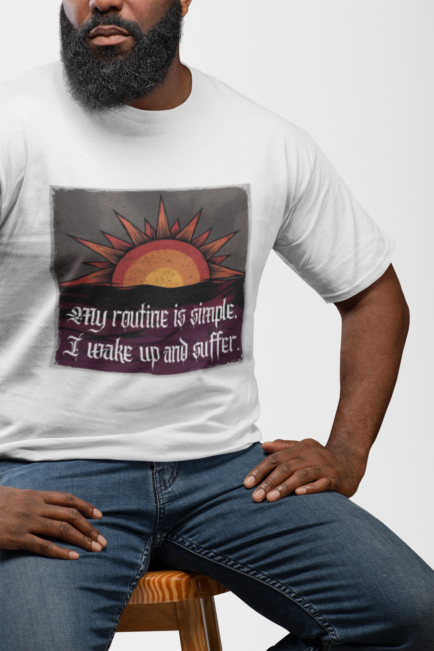 I Wake Up and Suffer – Vintage Sun Tee for the Existentially Exhausted