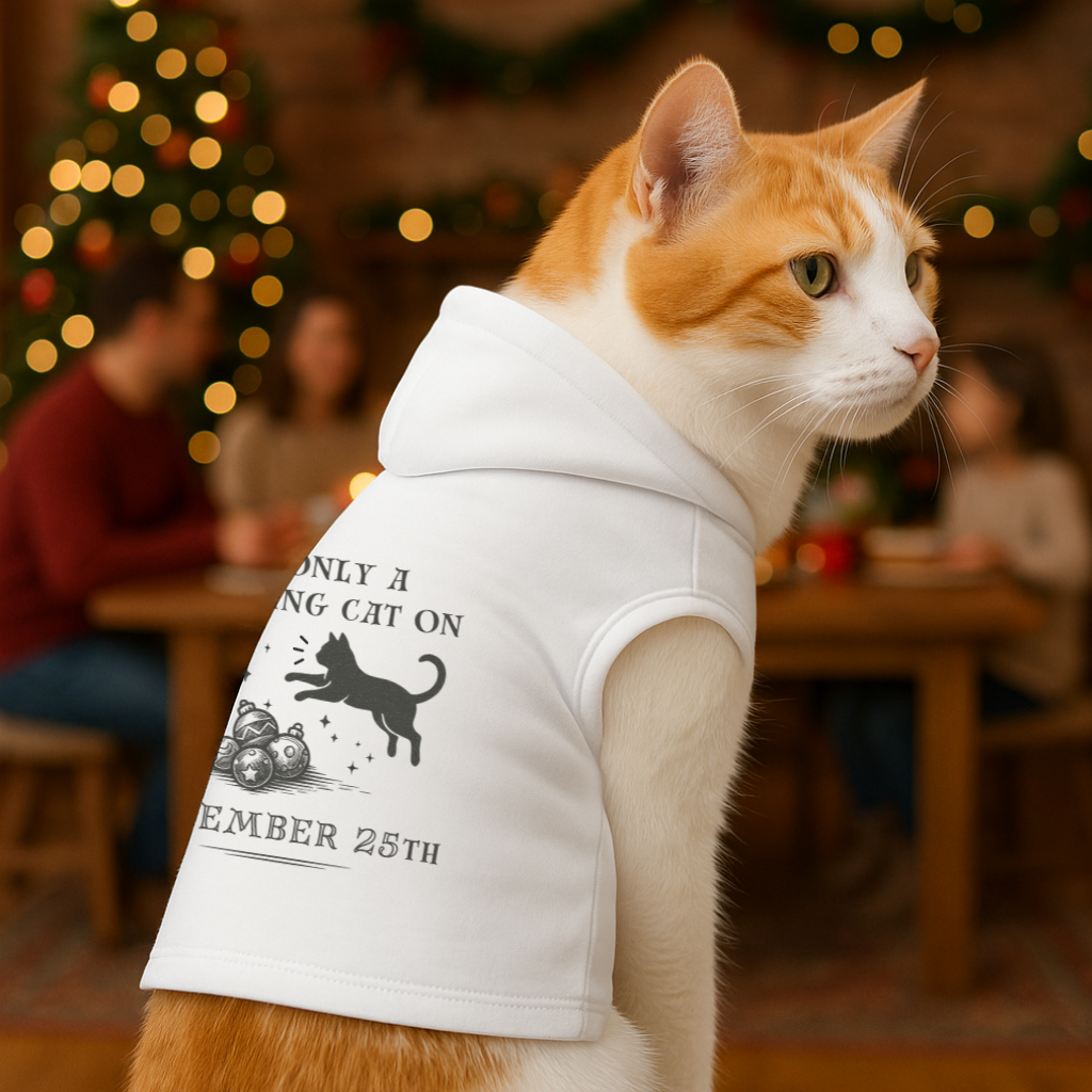 Morning Cat (on Dec. 25th) – Hoodie for the Festively Feline