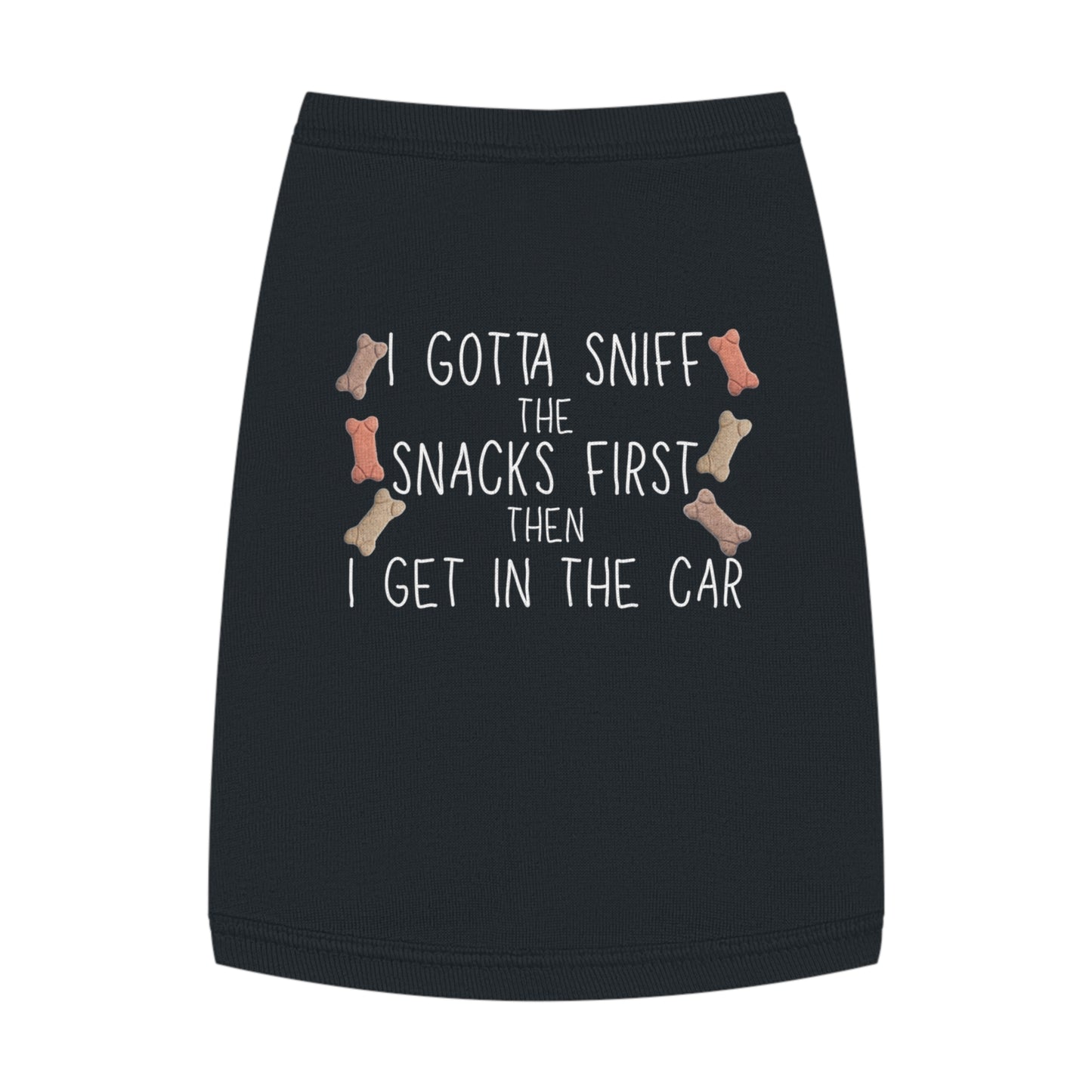 Snacks Before Rides – Tee for the Treat-Obsessed Pup (in Black)