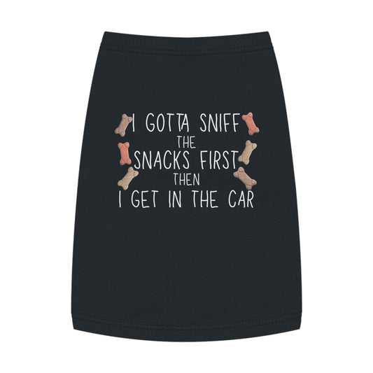 Snacks Before Rides – Tee for the Treat-Obsessed Pup (in Black)