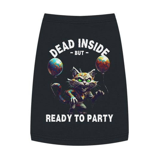 Dead Inside But Ready to Party – Zombie Cat Tank (in Black)