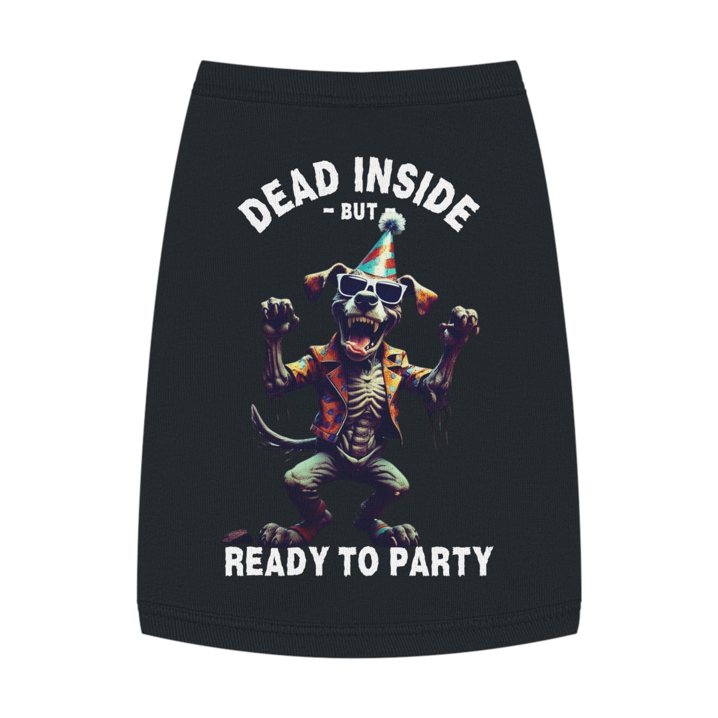 Dead Inside But Ready to Party – Zombie Dog Tank (in Black)