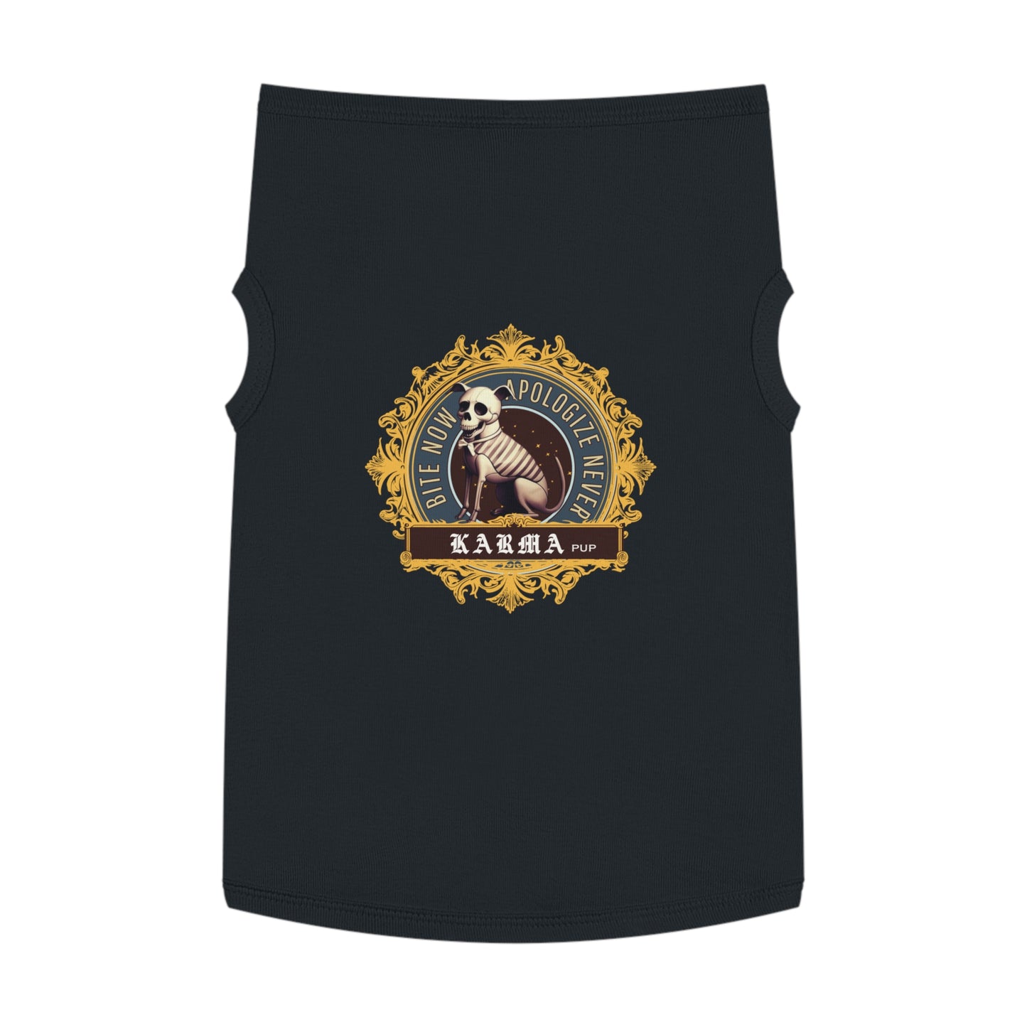 Karma Pup – Skeleton Dog Attitude Tank (in Black)
