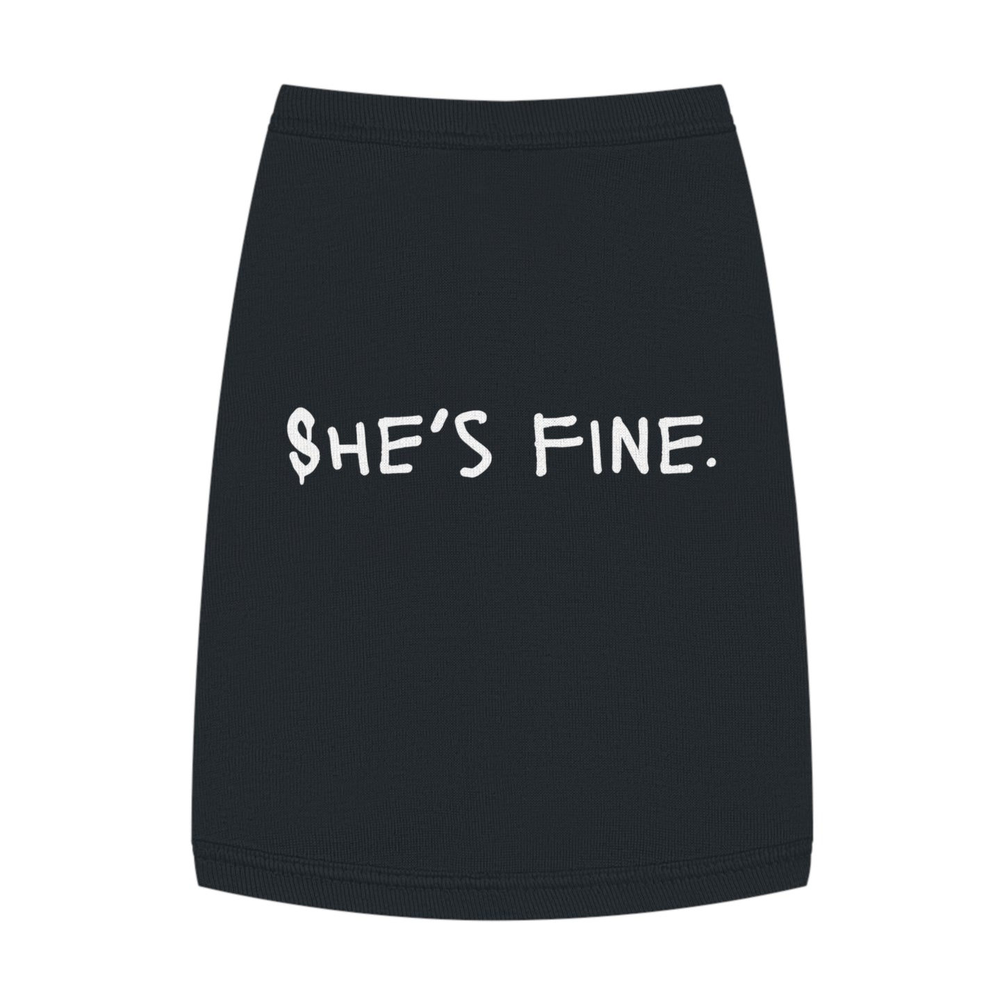 She’s Fine – Matching Pet Tank for the Emotional Support Star (in Black)