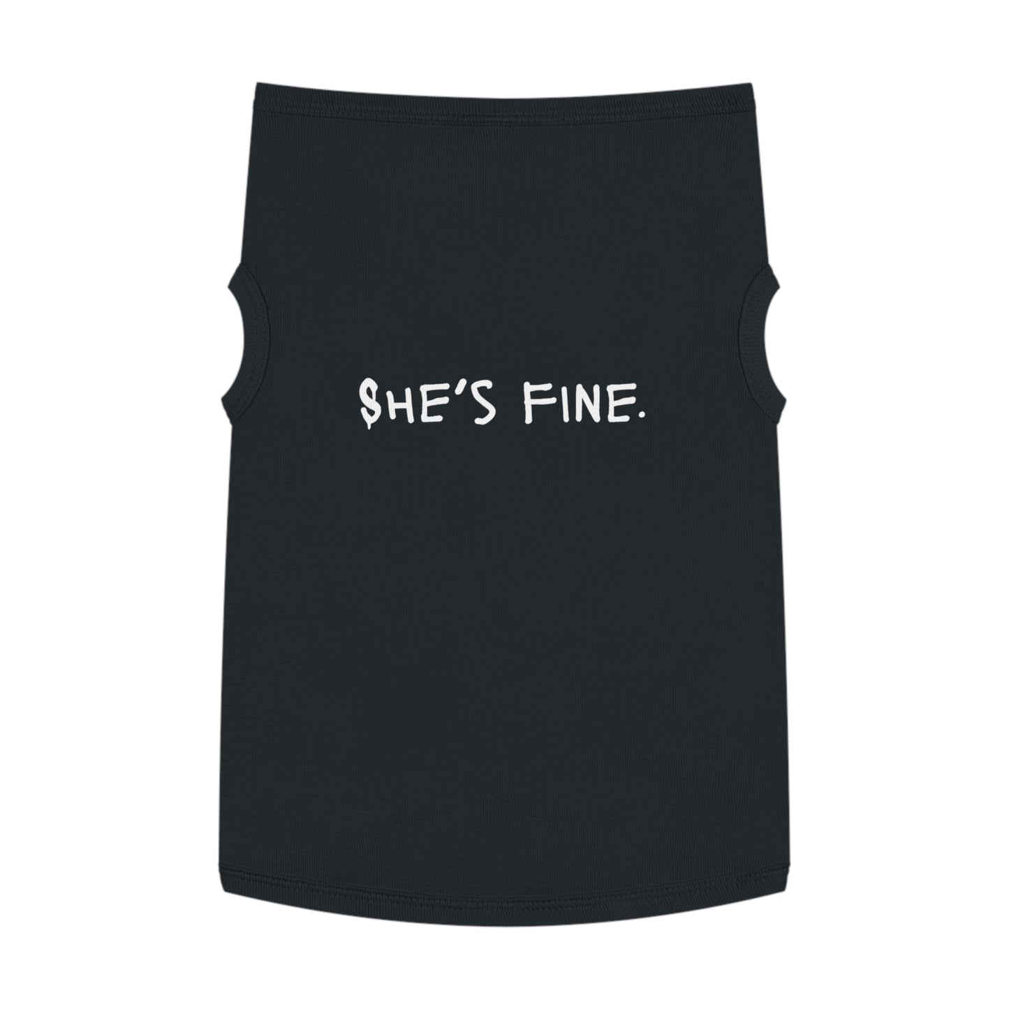 She’s Fine – Matching Pet Tank for the Emotional Support Star (in Black)