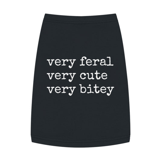 Very Feral, Very Cute, Very Bitey – Pet Attitude Tank (in Black)