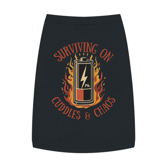 Surviving on Cuddles & Chaos – Vintage Pet Tank for the Clingy Tornado