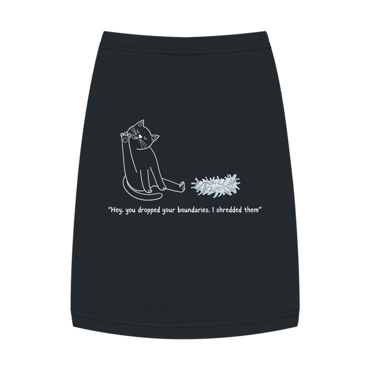 You Dropped Your Boundaries – Stick Figure Cat Tank (in Black)