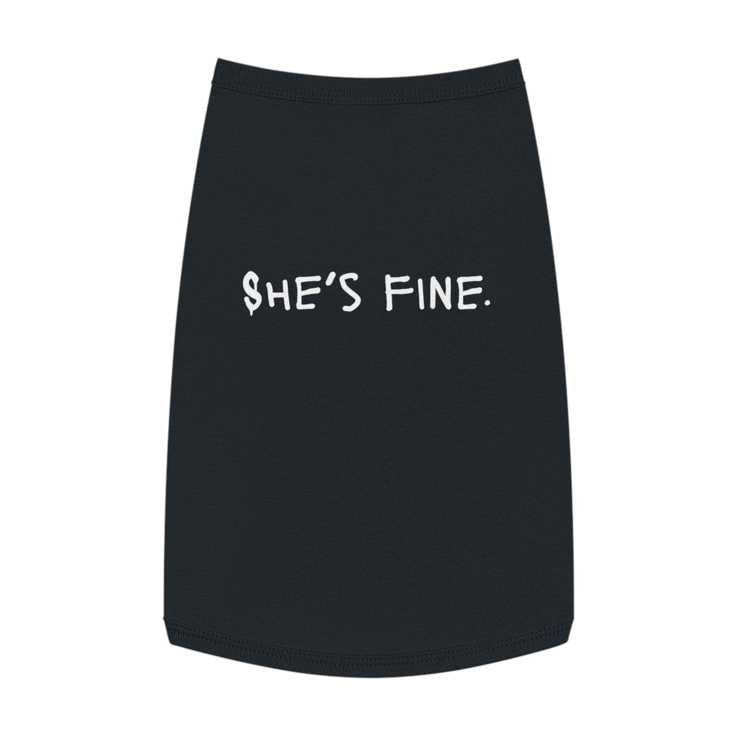 She’s Fine – Matching Pet Tank for the Emotional Support Star (in Black)