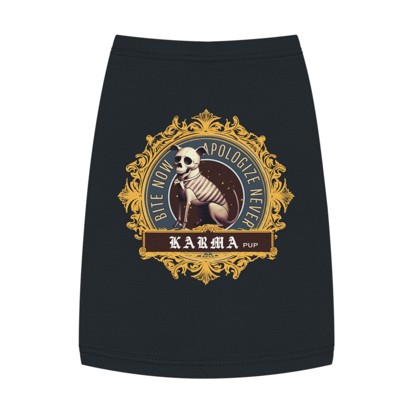 Karma Pup – Skeleton Dog Attitude Tank (in Black)