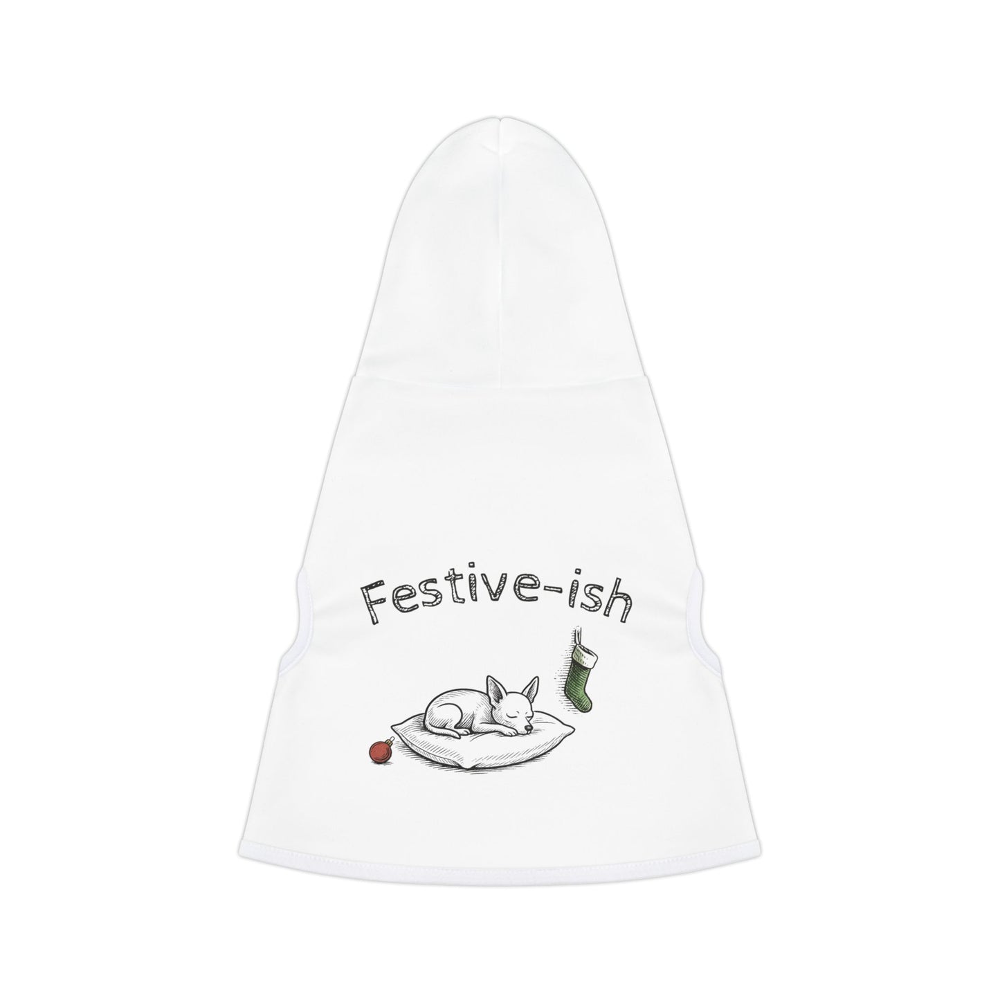 Festive-ish – Hoodie for the Nap-Before-Presents Pup